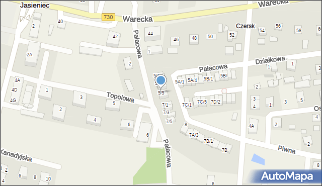 Jasieniec, Pałacowa, 5/5, mapa Jasieniec