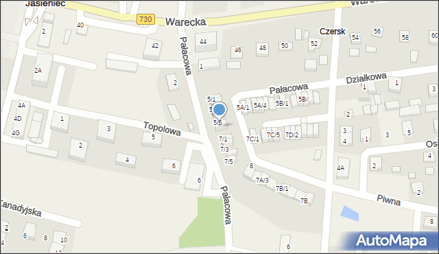 Jasieniec, Pałacowa, 5/6, mapa Jasieniec