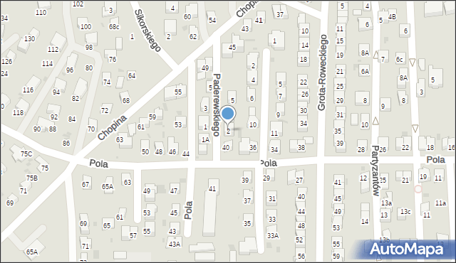 Jasło, Paderewskiego Ignacego Jana, 2, mapa Jasła