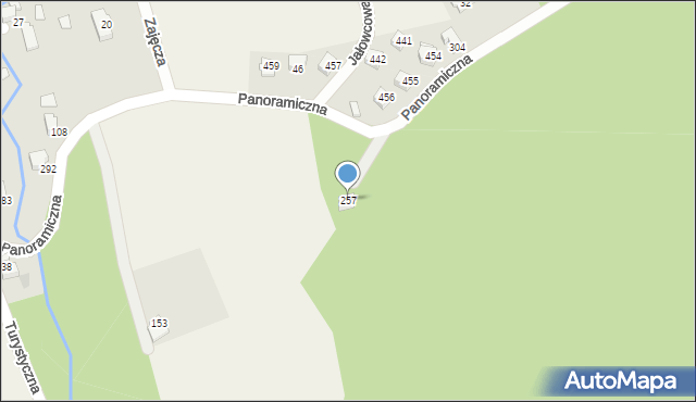 Jaworze, Panoramiczna, 257, mapa Jaworze