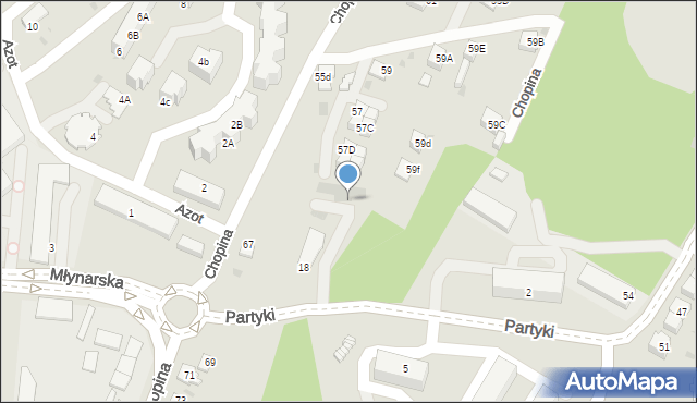 Jaworzno, Partyki Henryka, 14, mapa Jaworzno