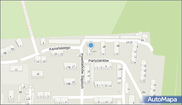 Jaworzno, Partyzantów, 2A, mapa Jaworzno