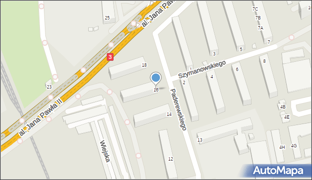 Jelenia Góra, Paderewskiego Ignacego Jana, 16, mapa Jelenia Góra