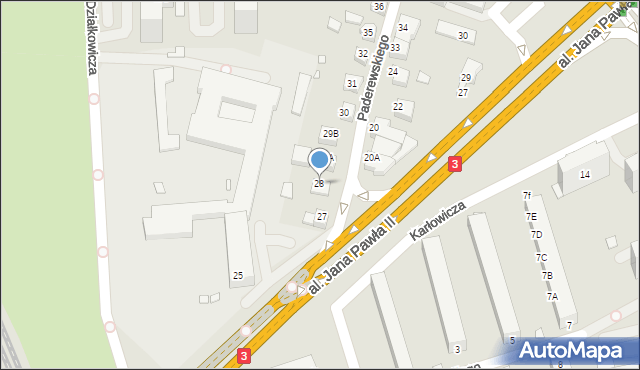 Jelenia Góra, Paderewskiego Ignacego Jana, 28, mapa Jelenia Góra