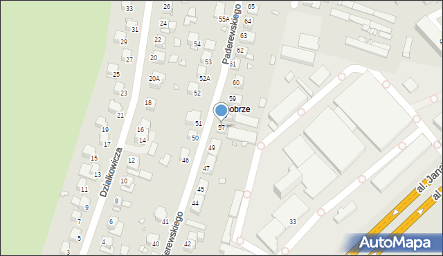 Jelenia Góra, Paderewskiego Ignacego Jana, 57, mapa Jelenia Góra