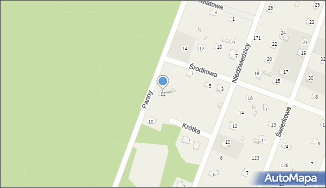 Jerzyska, Panny, 12, mapa Jerzyska