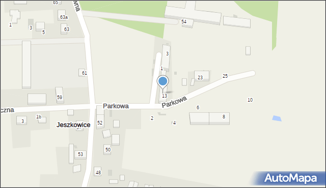 Jeszkowice, Parkowa, 17, mapa Jeszkowice