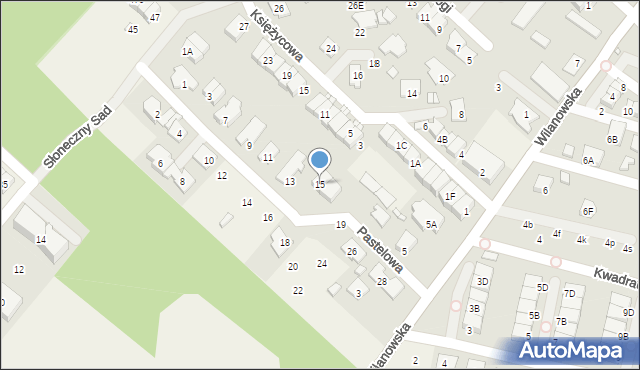 Józefosław, Pastelowa, 15, mapa Józefosław