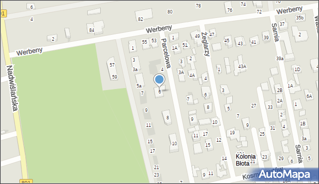 Józefów, Parcelowa, 6, mapa Józefów