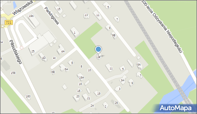 Józefów, Parkingowa, 1e, mapa Józefów