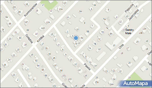 Józefów, Pawia, 5, mapa Józefów