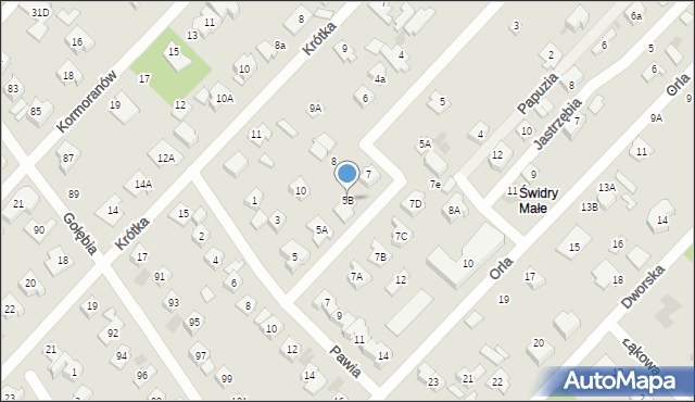 Józefów, Pawia, 5B, mapa Józefów