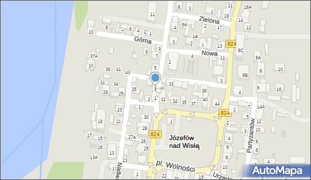 Józefów nad Wisłą, Parkowa, 3, mapa Józefów nad Wisłą