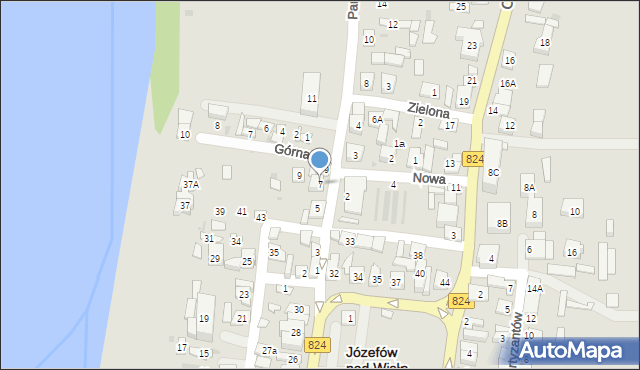 Józefów nad Wisłą, Parkowa, 7, mapa Józefów nad Wisłą