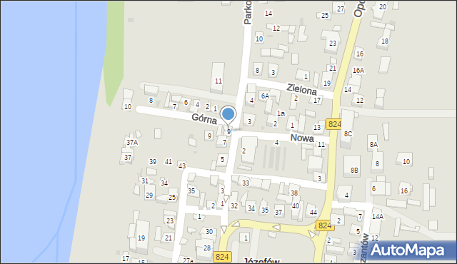 Józefów nad Wisłą, Parkowa, 9, mapa Józefów nad Wisłą