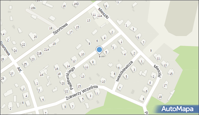 Kadzidło, Padlewskiego Zygmunta, gen., 7, mapa Kadzidło