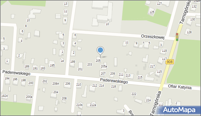 Kalety, Paderewskiego Ignacego Jana, 207a, mapa Kalety