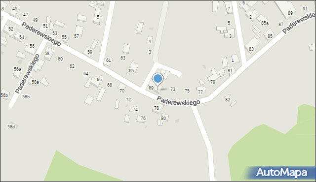 Kalety, Paderewskiego Ignacego Jana, 69a, mapa Kalety