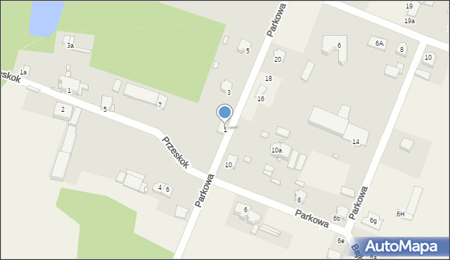 Kalinowice, Parkowa, 1, mapa Kalinowice
