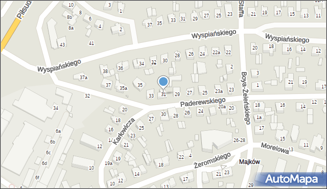 Kalisz, Paderewskiego Ignacego Jana, 31, mapa Kalisza