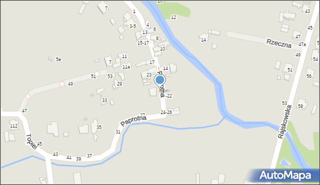 Kalisz, Paprotna, 21-25, mapa Kalisza