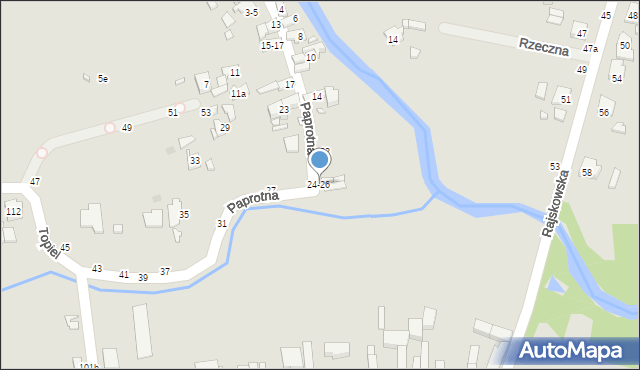 Kalisz, Paprotna, 24-26, mapa Kalisza