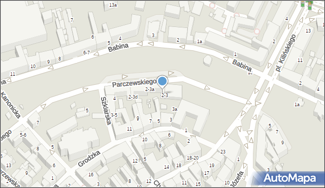 Kalisz, Parczewskiego Alfonsa, 2-3c, mapa Kalisza