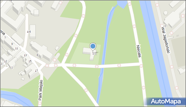 Kalisz, Park Miejski, 1, mapa Kalisza