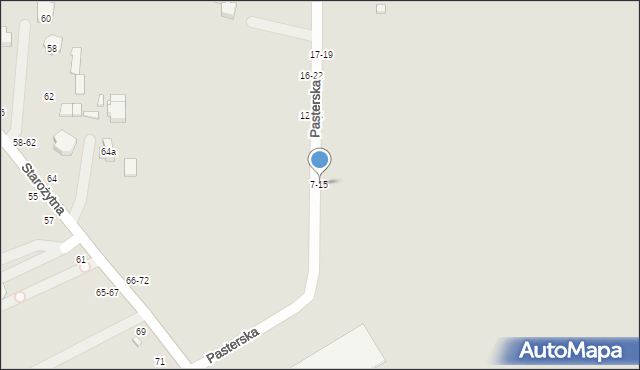 Kalisz, Pasterska, 7-15, mapa Kalisza