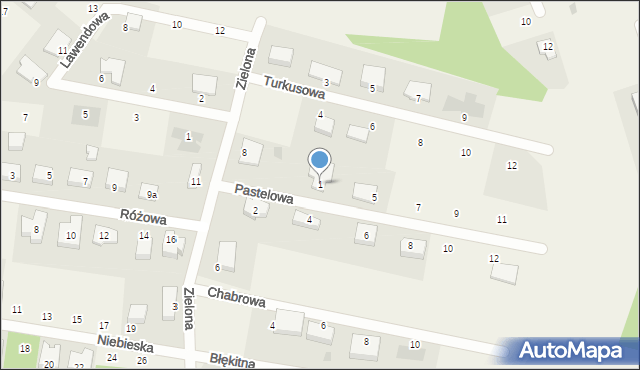Karczemki, Pastelowa, 1, mapa Karczemki