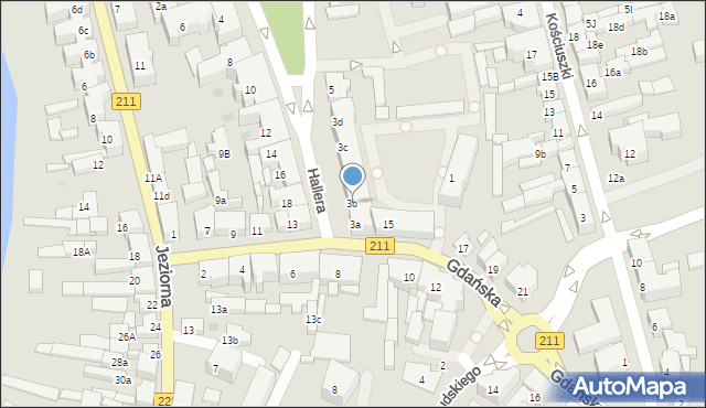 Kartuzy, Parkowa, 3b, mapa Kartuzy