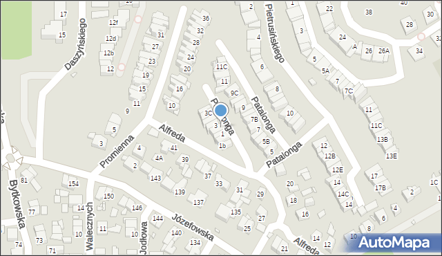 Katowice, Patalonga Teofila, 1A, mapa Katowic