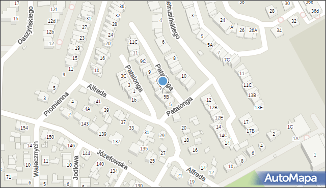 Katowice, Patalonga Teofila, 5C, mapa Katowic