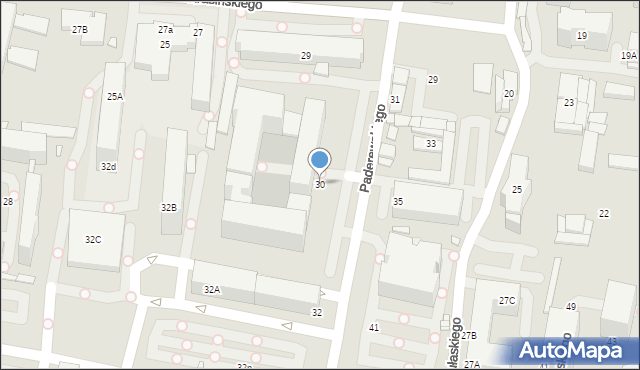 Katowice, Paderewskiego Ignacego Jana, 30, mapa Katowic