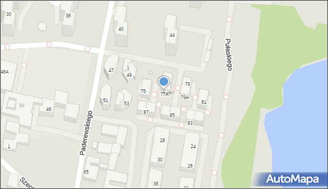 Katowice, Paderewskiego Ignacego Jana, 77A, mapa Katowic