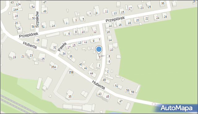 Katowice, Pawia, 3, mapa Katowic