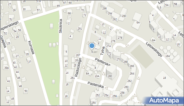 Katowice, Pasterska, 7, mapa Katowic