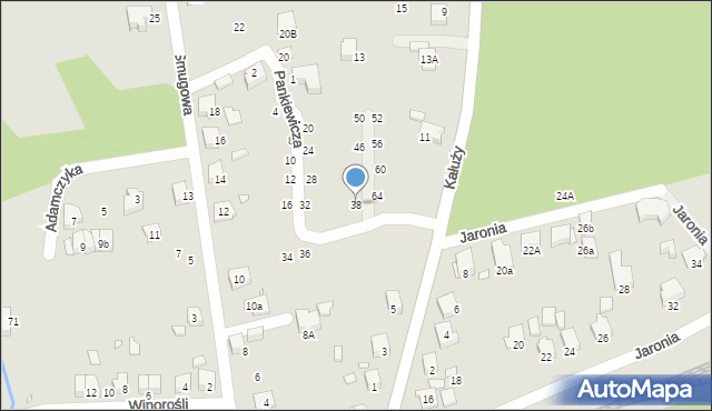 Katowice, Pankiewicza Józefa, 38, mapa Katowic