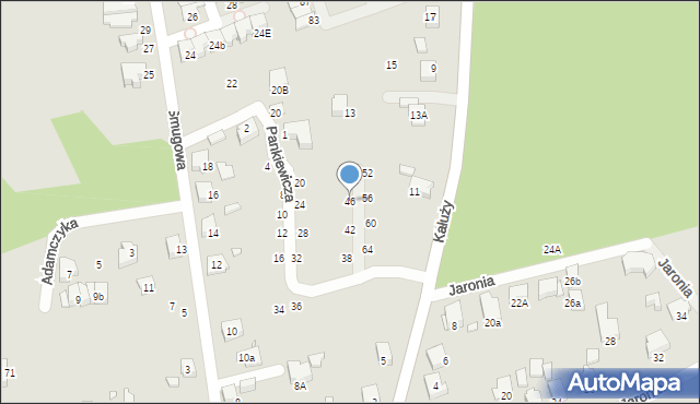 Katowice, Pankiewicza Józefa, 46, mapa Katowic