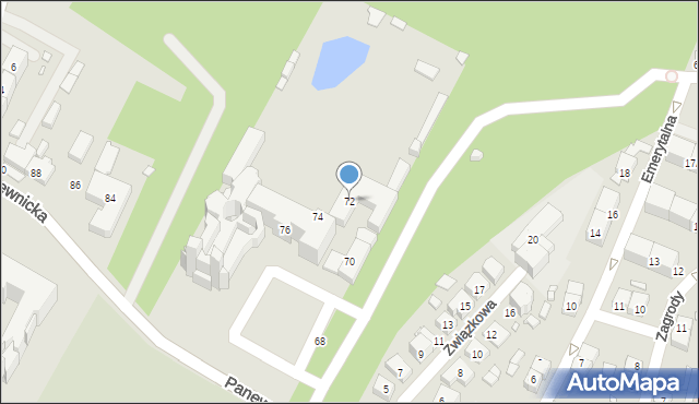 Katowice, Panewnicka, 72, mapa Katowic