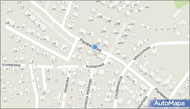Katowice, Panewnicka, 101, mapa Katowic