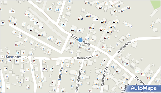 Katowice, Panewnicka, 103, mapa Katowic