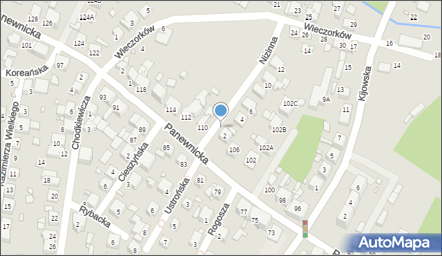 Katowice, Panewnicka, 108, mapa Katowic