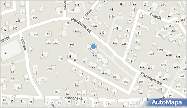 Katowice, Panewnicka, 117A, mapa Katowic