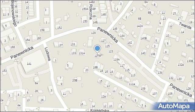 Katowice, Panewnicka, 127A, mapa Katowic