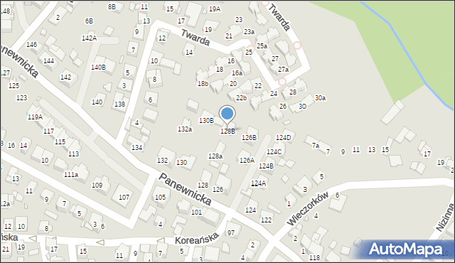 Katowice, Panewnicka, 128B, mapa Katowic