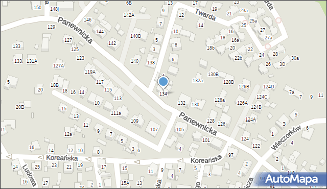 Katowice, Panewnicka, 134, mapa Katowic