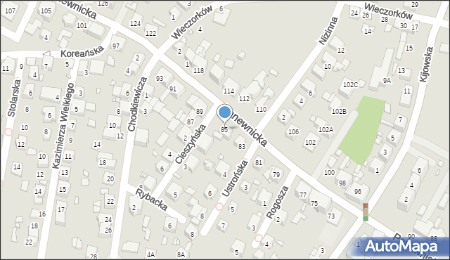 Katowice, Panewnicka, 85, mapa Katowic