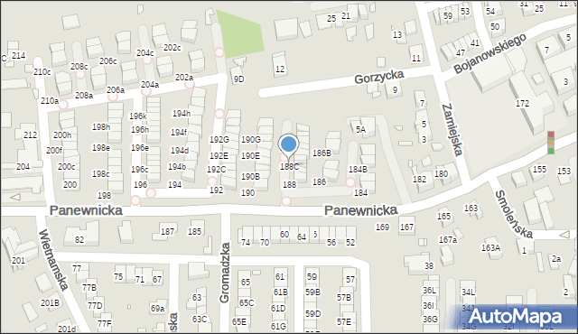 Katowice, Panewnicka, 188C, mapa Katowic