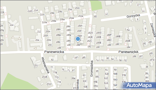 Katowice, Panewnicka, 194, mapa Katowic